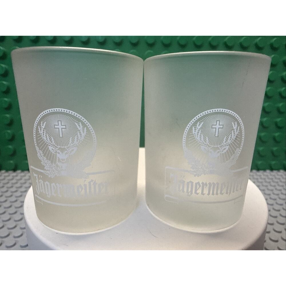 Jagermeister Frosted Shot Glass Set of 2 2cl Distillery Theme
